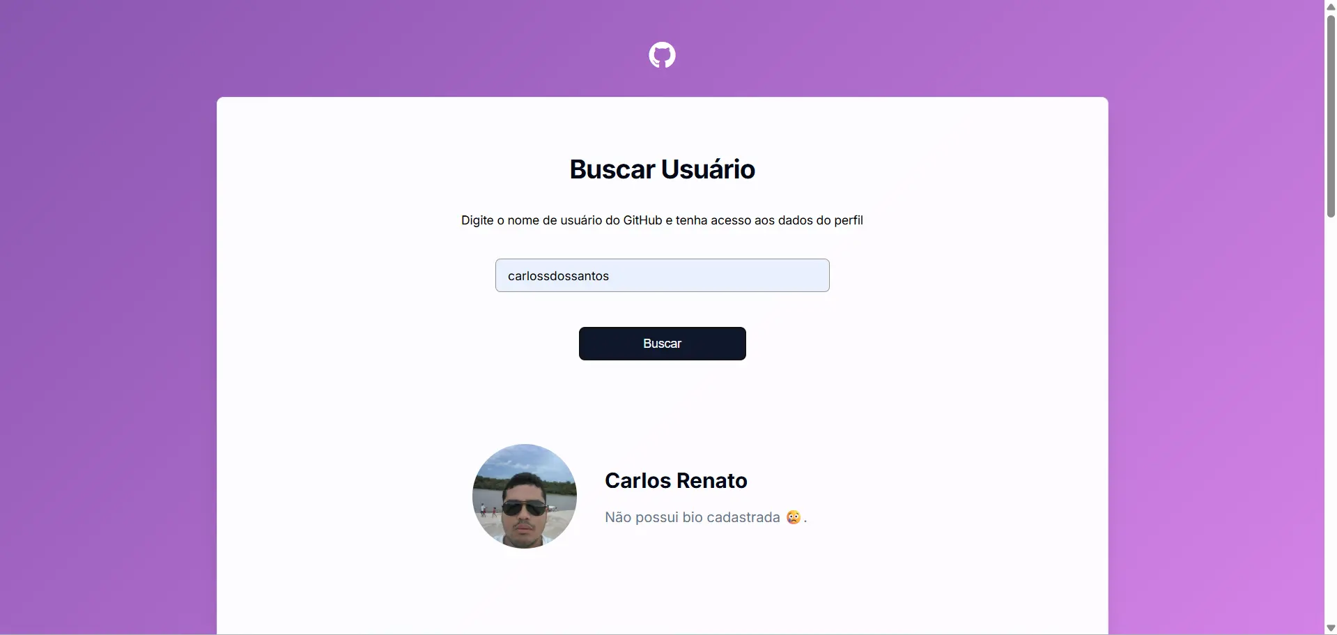 Visualizador de perfil do GitHub